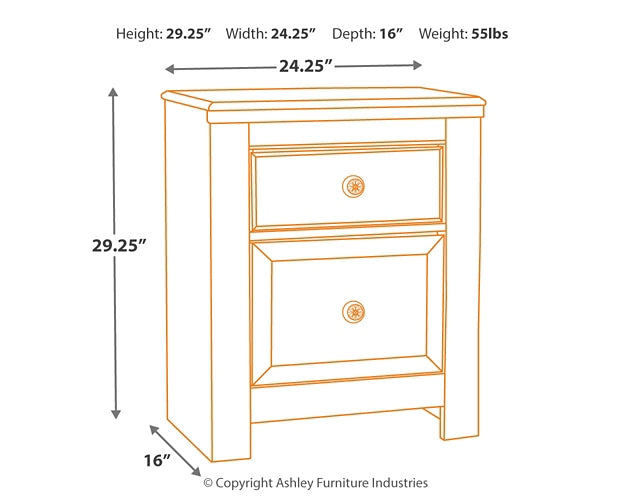 Ashley Express - Paxberry Two Drawer Night Stand - DecorGalore4U