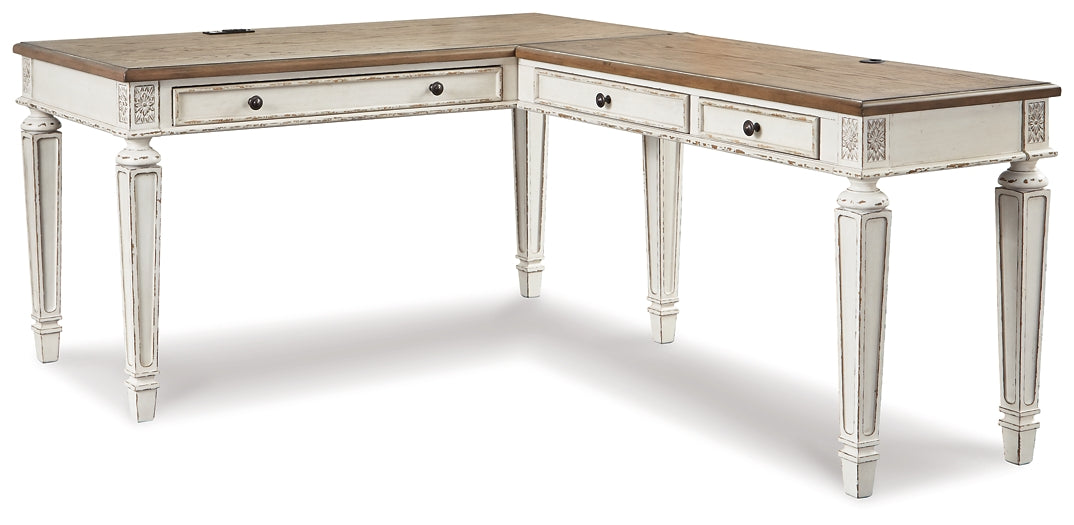 Ashley Express - Realyn 2-Piece Home Office Desk - DecorGalore4U