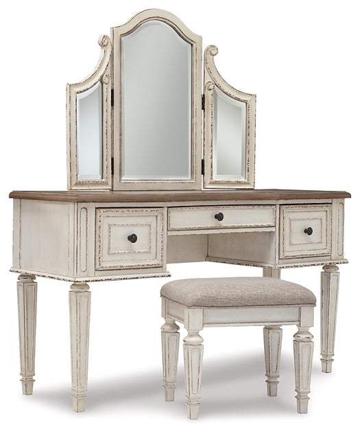 Ashley Express - Realyn Vanity/Mirror/Stool (3/CN) - DecorGalore4U