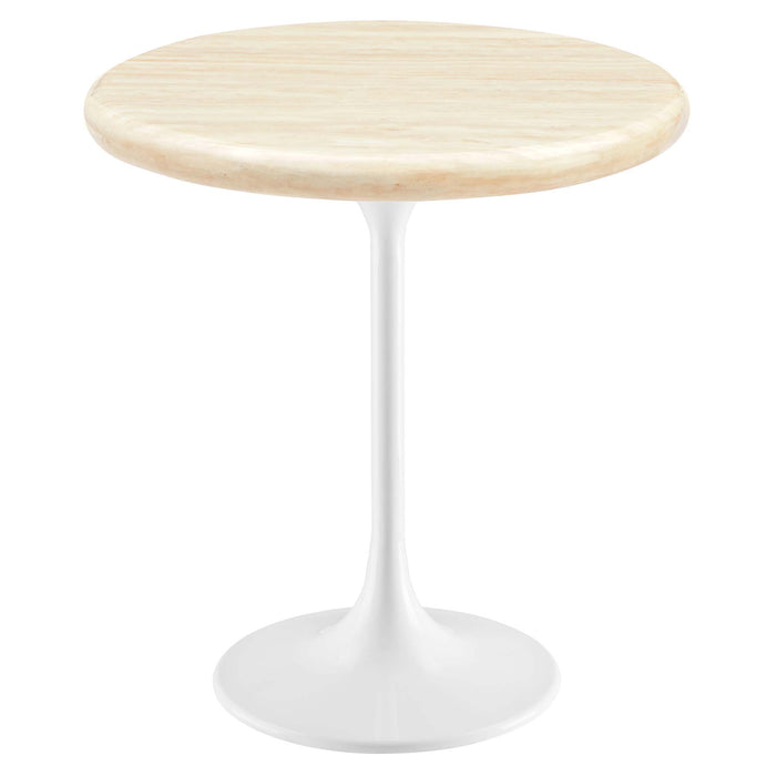 Lippa 20" Round Artificial Travertine Side Table by Modway