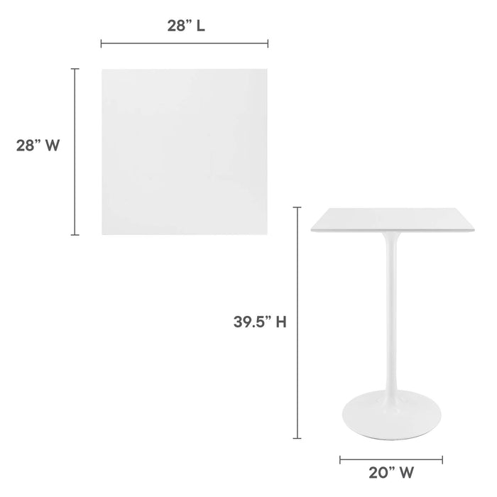 Lippa 28" Square Wood Bar Table by Modway