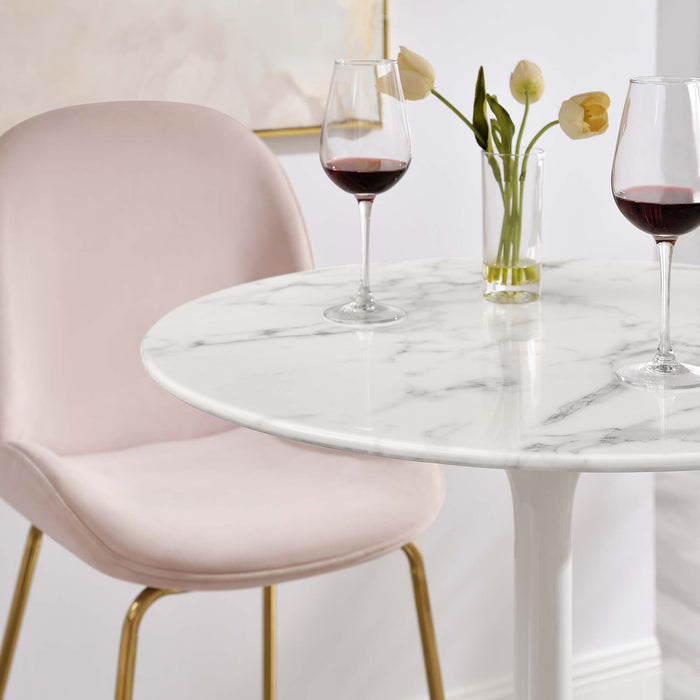 Lippa 28" Round Artificial Marble Bar Table by Modway