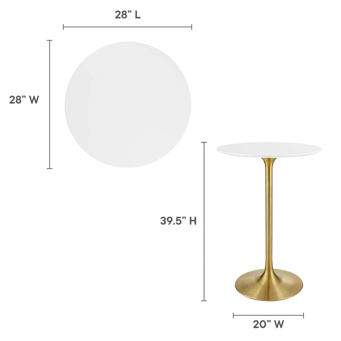 Lippa 28" Round Wood Top Bar Table by Modway