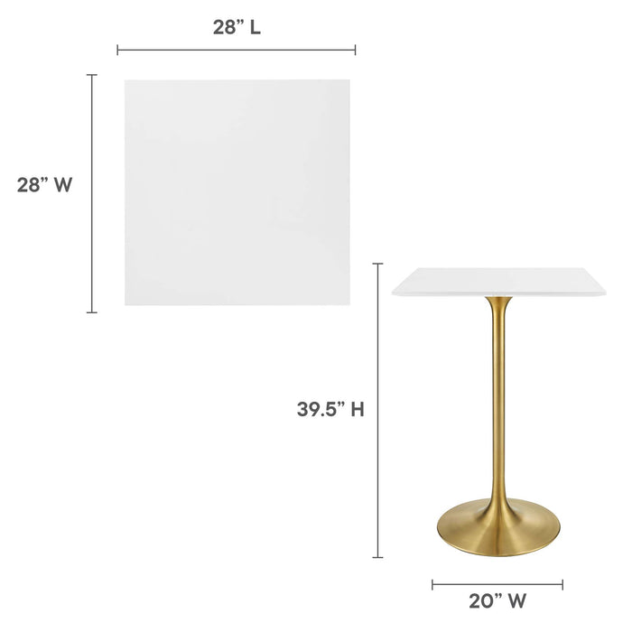 Lippa 28" Square Wood Top Bar Table by Modway