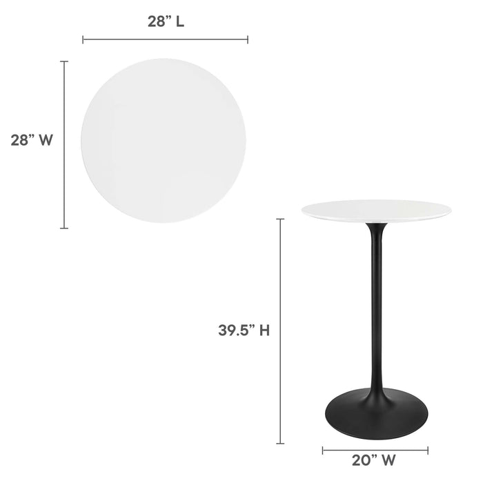 Lippa 28" Round Wood Bar Table by Modway