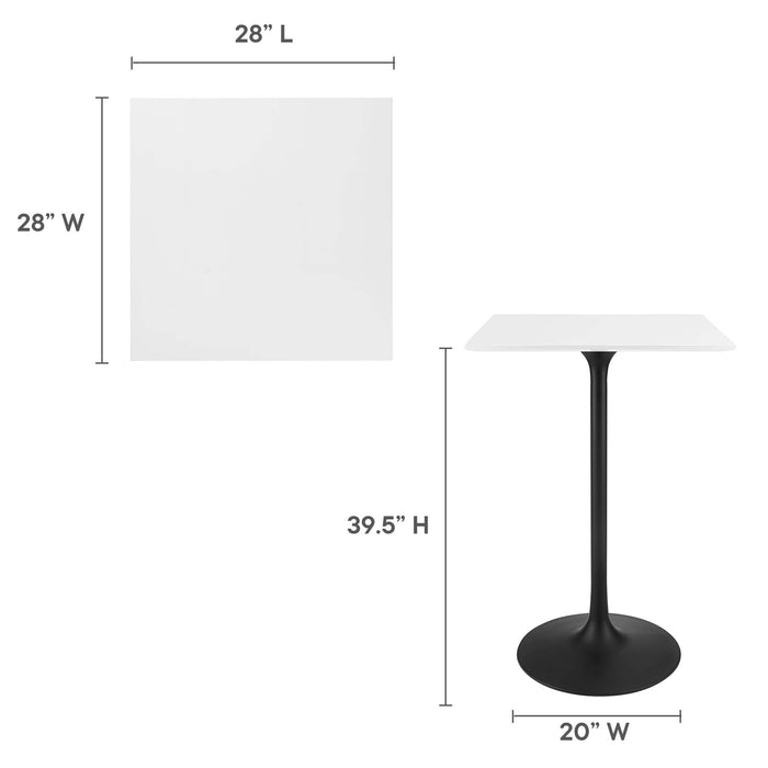 Lippa 28" Square Wood Bar Table by Modway