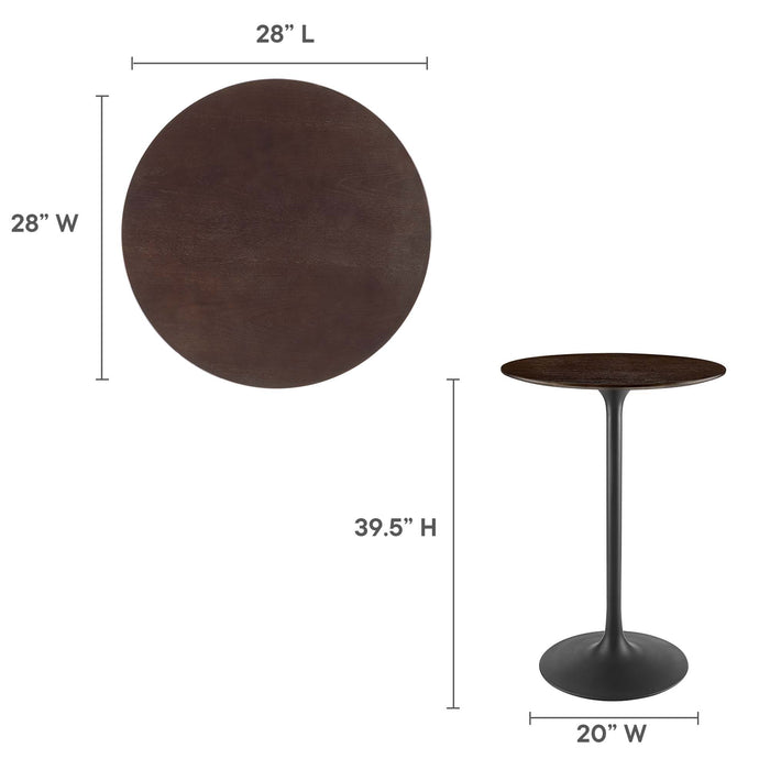 Lippa 28" Round Wood Grain Bar Table by Modway