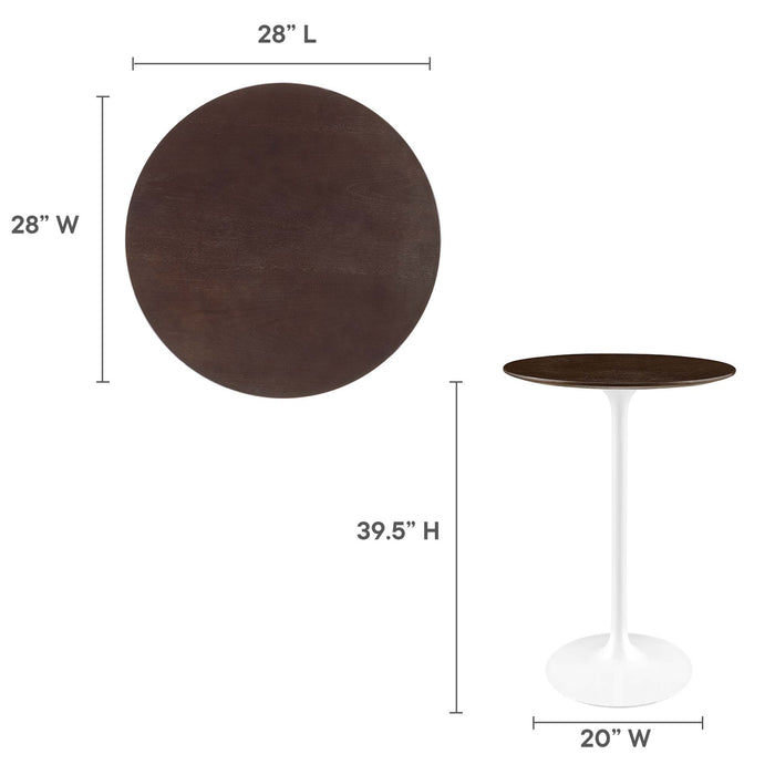 Lippa 28" Round Wood Grain Bar Table by Modway