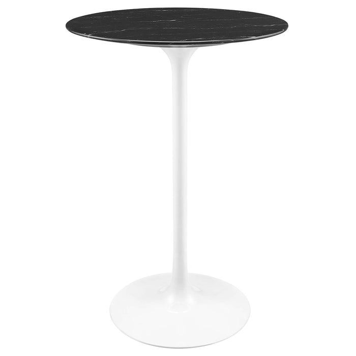 Lippa 28" Round Artificial Marble Bar Table by Modway