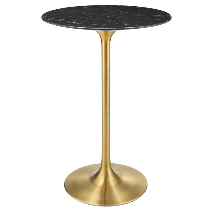 Lippa 28" Round Artificial Marble Bar Table by Modway