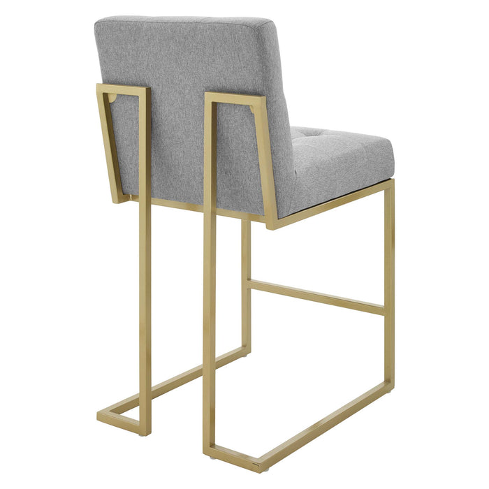 Privy Gold Stainless Steel Upholstered Fabric Counter Stool by Modway