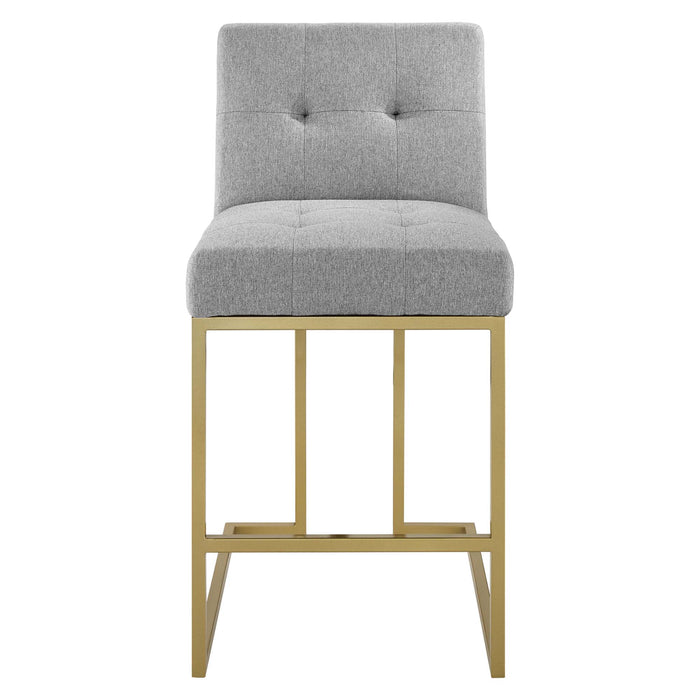 Privy Gold Stainless Steel Upholstered Fabric Counter Stool by Modway