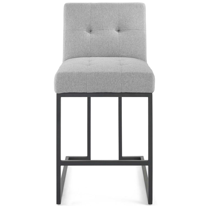 Privy Black Stainless Steel Upholstered Fabric Counter Stool by Modway