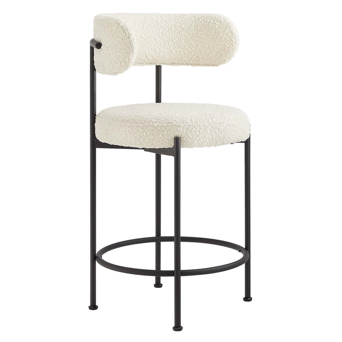 Albie Boucle Fabric Counter Stools Set of 2 by Modway