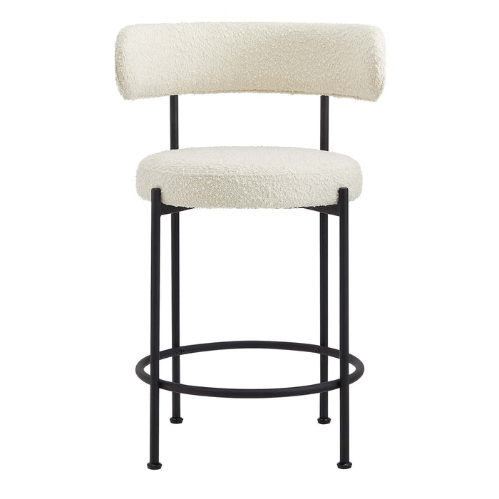 Albie Boucle Fabric Counter Stools Set of 2 by Modway