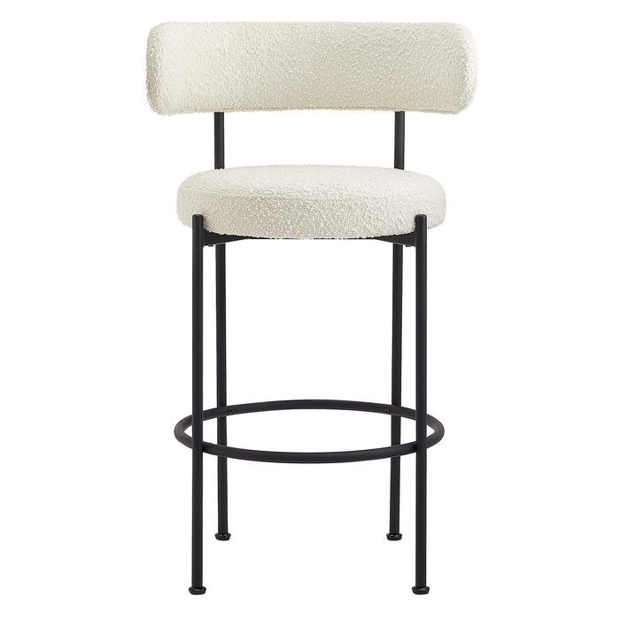 Albie Boucle Fabric Bar Stools Set of 2 by Modway