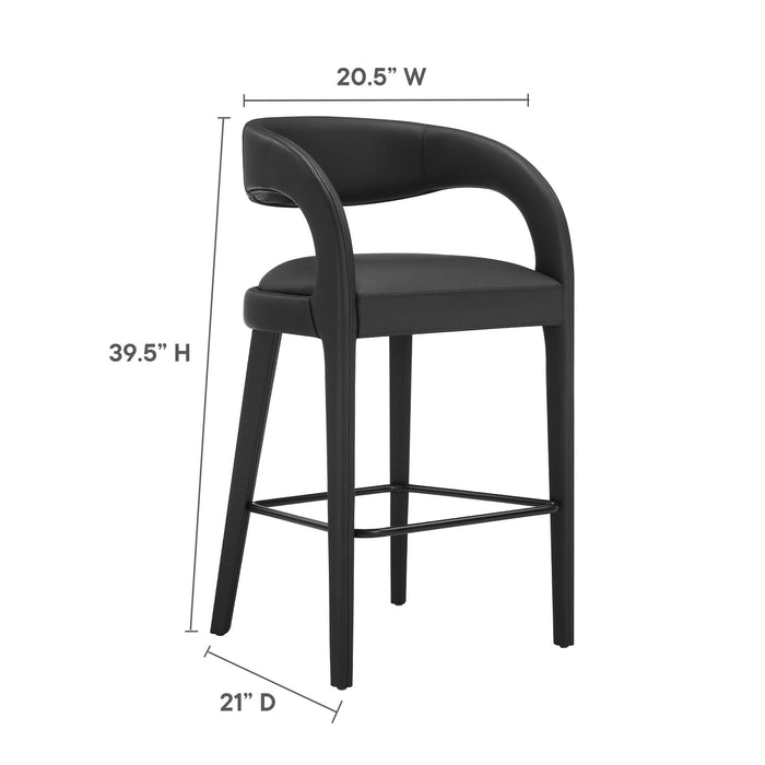 Pinnacle Vegan Leather Bar Stool Set of 2 by Modway