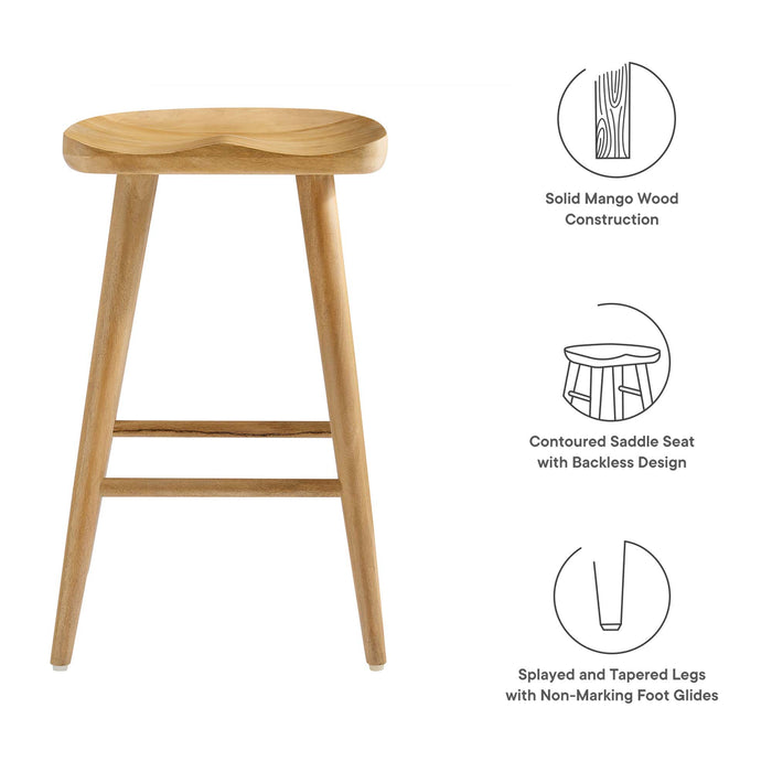 Saville Backless Wood Counter Stools Set of 2 by Modway