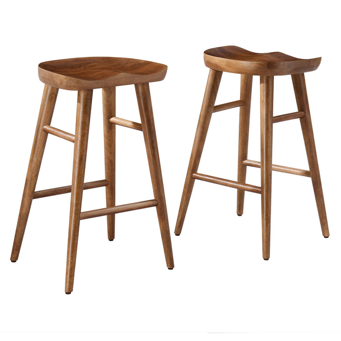 Saville Backless Wood Counter Stools Set of 2 by Modway