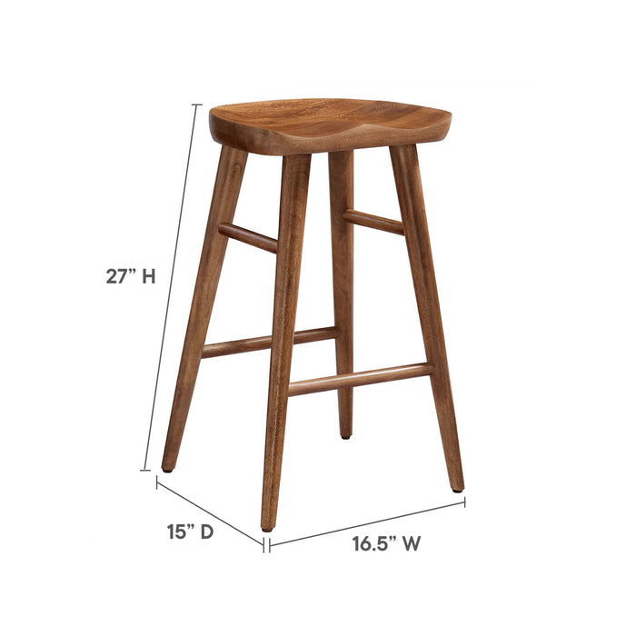 Saville Backless Wood Counter Stools Set of 2 by Modway