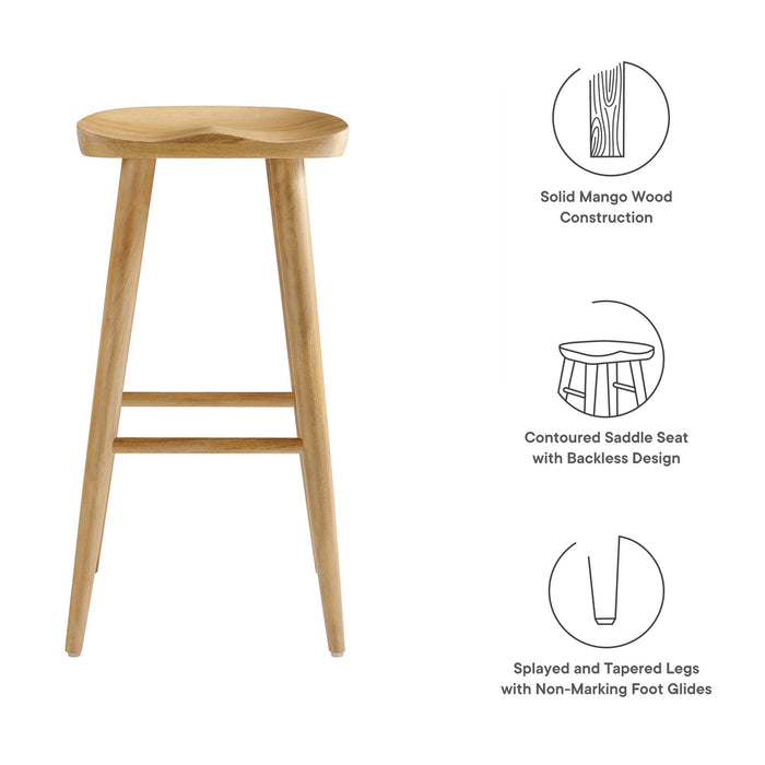 Saville Backless Wood Bar Stools Set of 2 by Modway