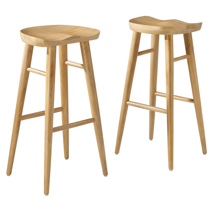 Saville Backless Wood Bar Stools Set of 2 by Modway