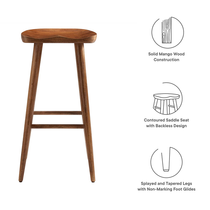 Saville Backless Wood Bar Stools Set of 2 by Modway