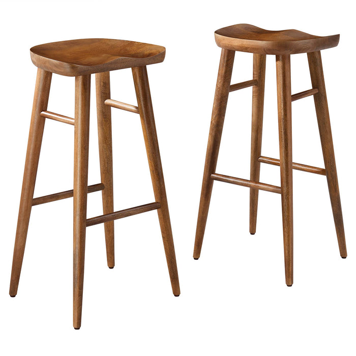 Saville Backless Wood Bar Stools Set of 2 by Modway