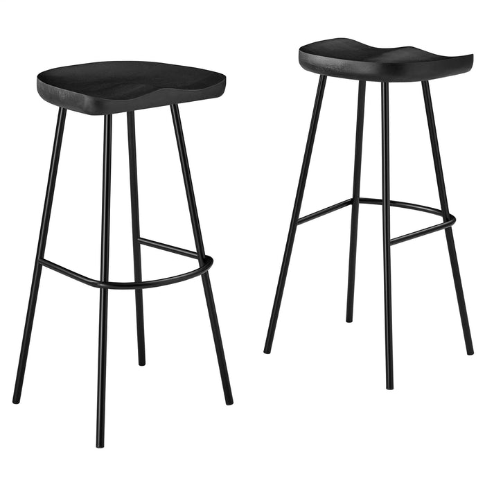 Concord Backless Wood Bar Stools Set of 2 by Modway