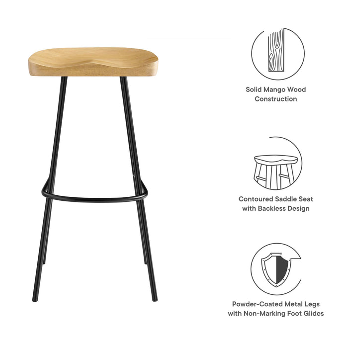 Concord Backless Wood Bar Stools Set of 2 by Modway