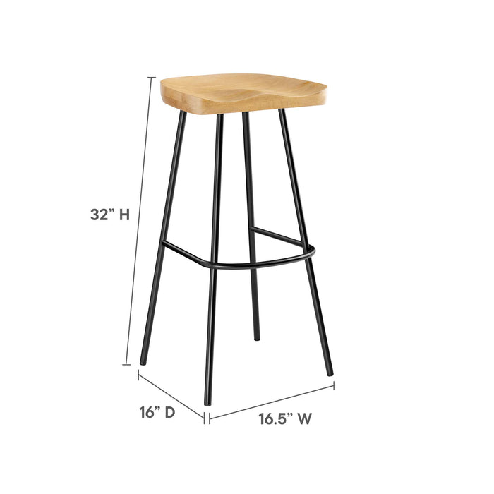 Concord Backless Wood Bar Stools Set of 2 by Modway