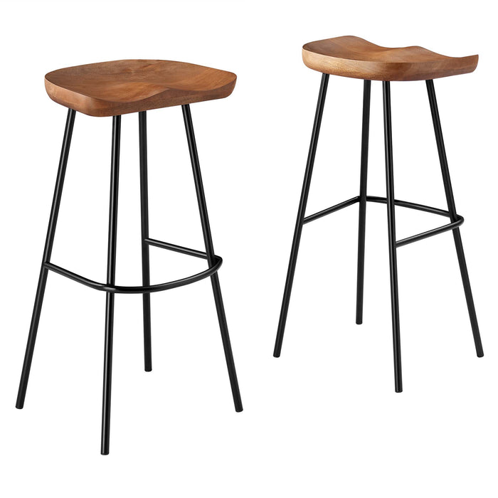 Concord Backless Wood Bar Stools Set of 2 by Modway