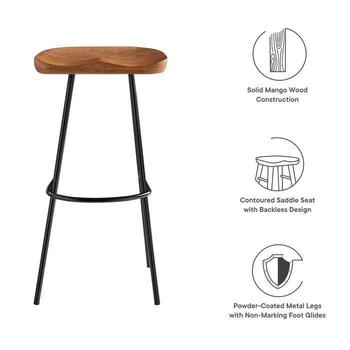 Concord Backless Wood Bar Stools Set of 2 by Modway