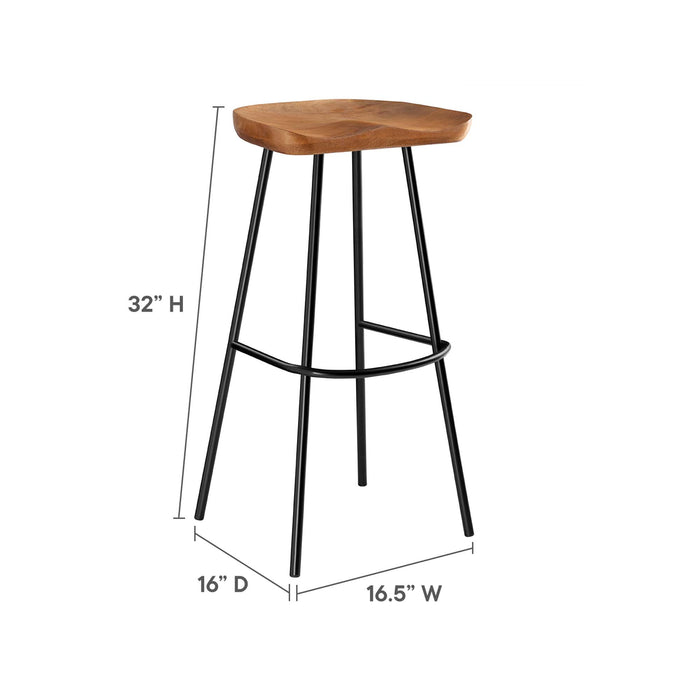 Concord Backless Wood Bar Stools Set of 2 by Modway