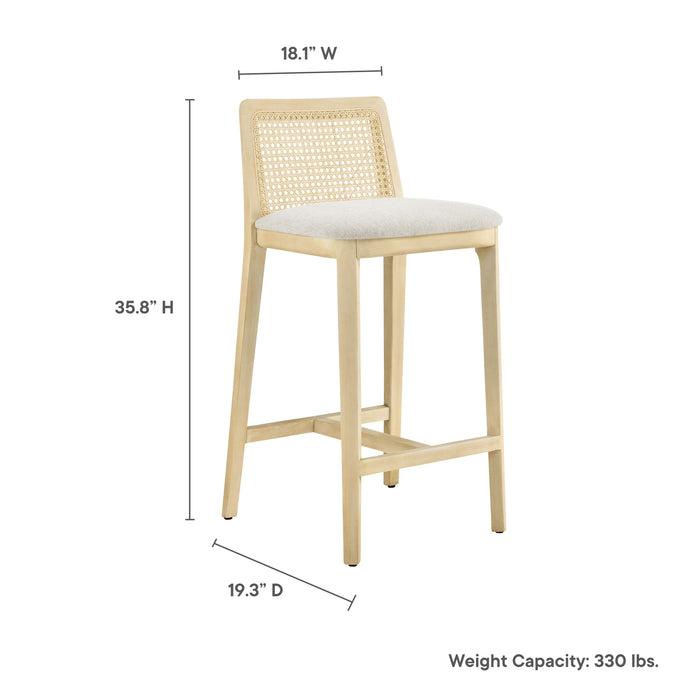 Monarch Wood and Rattan Counter Stool by Modway