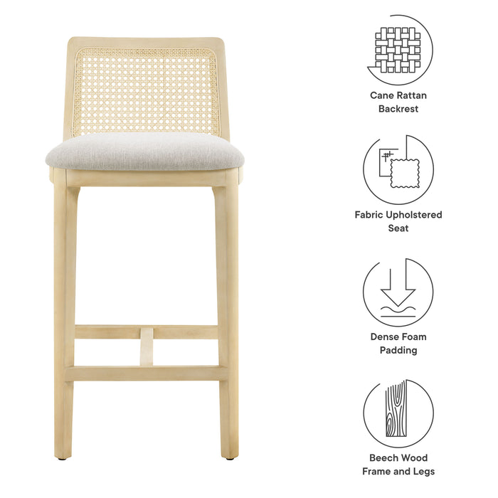 Monarch Wood and Rattan Counter Stool by Modway