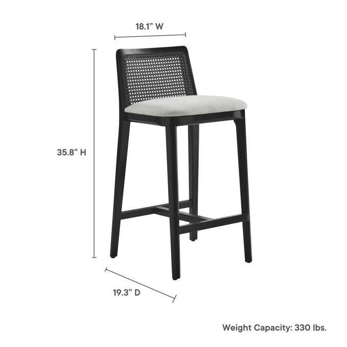 Monarch Wood and Rattan Counter Stool by Modway