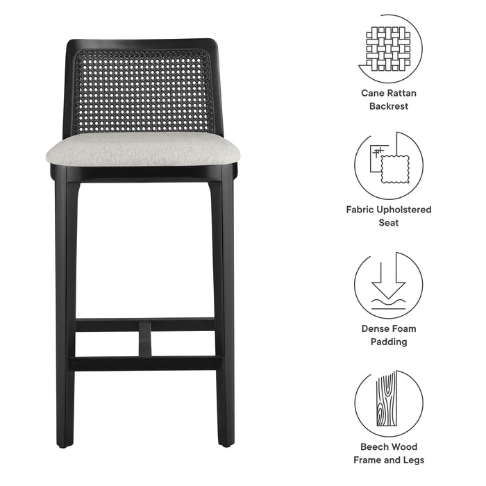 Monarch Wood and Rattan Counter Stool by Modway