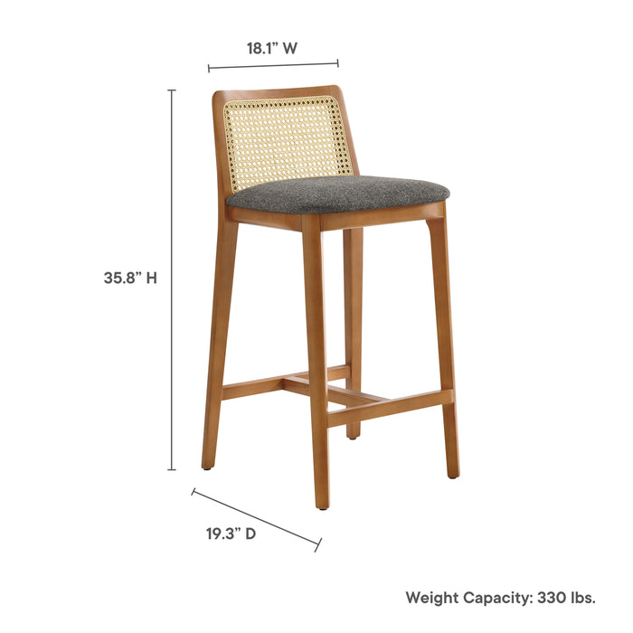 Monarch Wood and Rattan Counter Stool by Modway