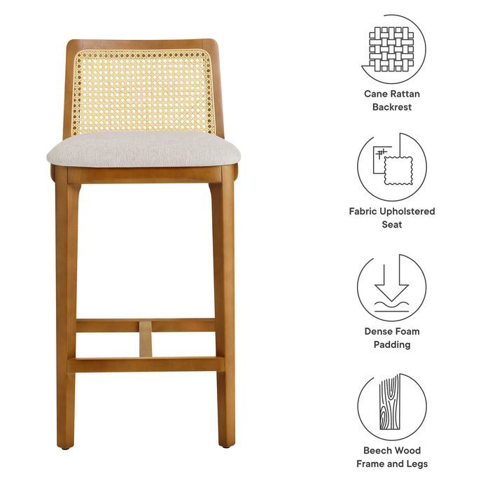 Monarch Wood and Rattan Counter Stool by Modway