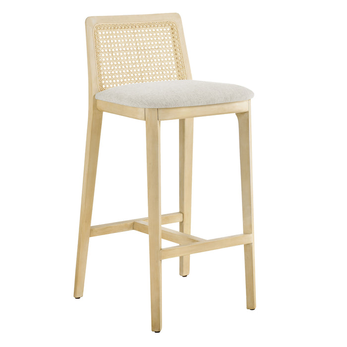 Monarch Wood and Rattan Bar Stool by Modway