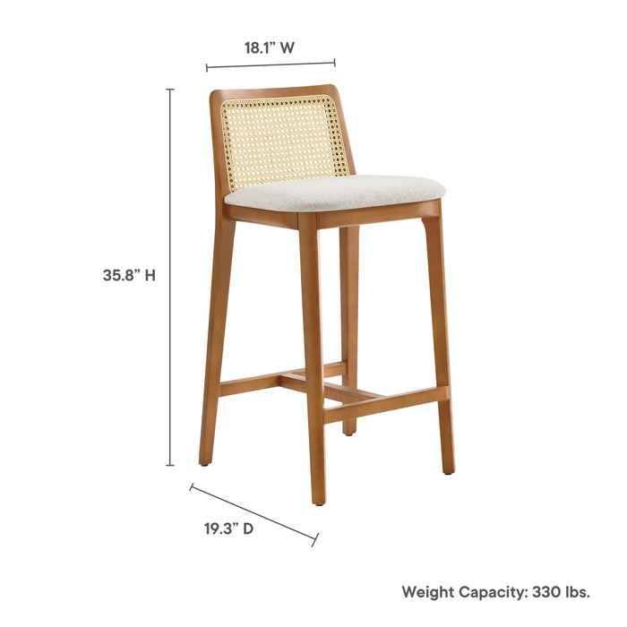 Monarch Wood and Rattan Counter Stool by Modway