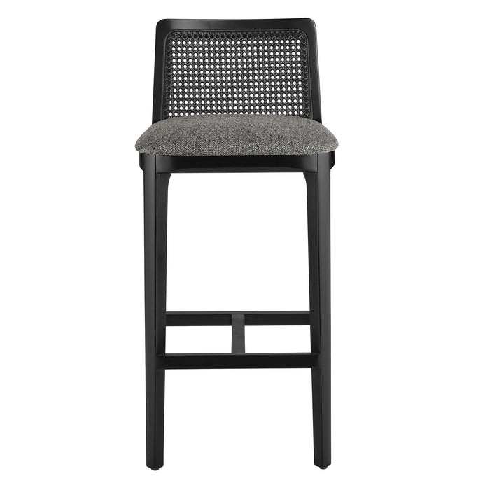 Monarch Wood and Rattan Bar Stool by Modway