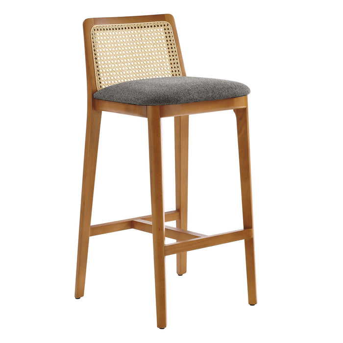 Monarch Wood and Rattan Bar Stool by Modway