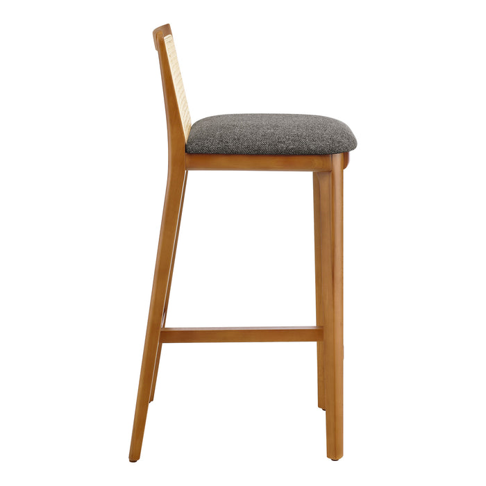 Monarch Wood and Rattan Bar Stool by Modway