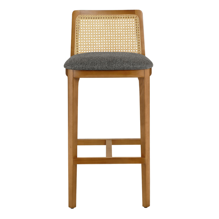 Monarch Wood and Rattan Bar Stool by Modway