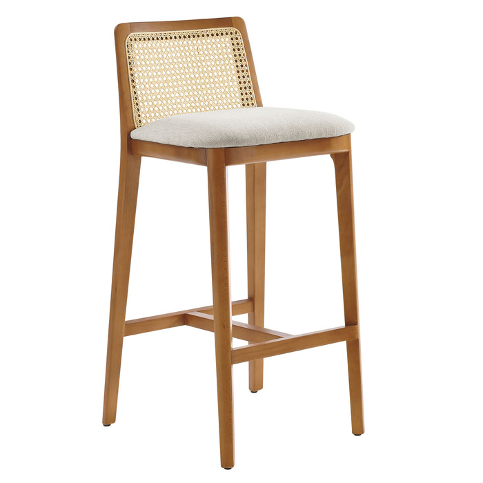 Monarch Wood and Rattan Bar Stool by Modway