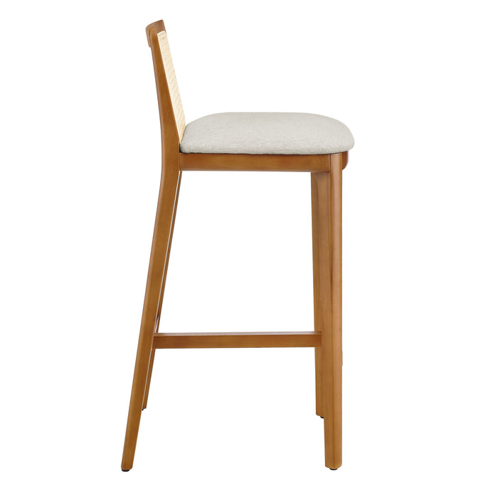 Monarch Wood and Rattan Bar Stool by Modway