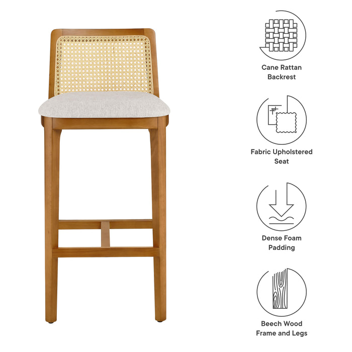 Monarch Wood and Rattan Bar Stool by Modway