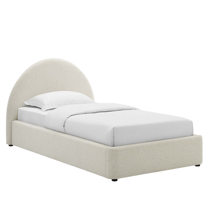 Resort Upholstered Fabric Arched Round Twin Platform Bed by Modway